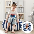 thumbnail image 2 of Inspired Home Bean Bag Cover Microfiber Striped 32"x32" Stuffed Animal Storage, 2 of 7