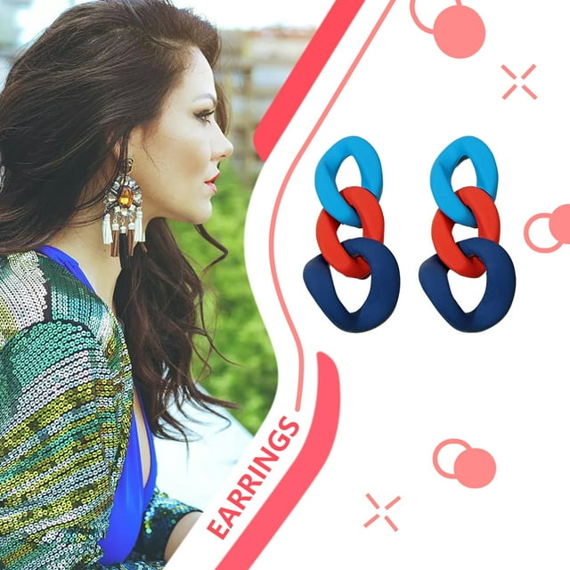 Baohd 2 Pieces Woman Earring Fashion Acrylic Delicate Ear Jewelry Geometry Circle Danging Drop Earrings Bohemia Accessory Type 1