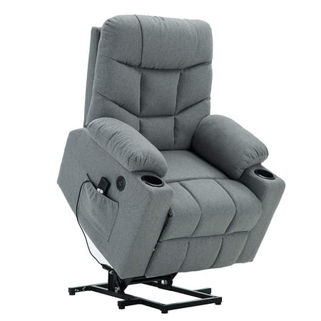 Power Lift Recliner Chair TUV Lift Motor Lounge w/Remote Control Dual USB Charging Ports Cup Holders Fabric Sofa Cloth