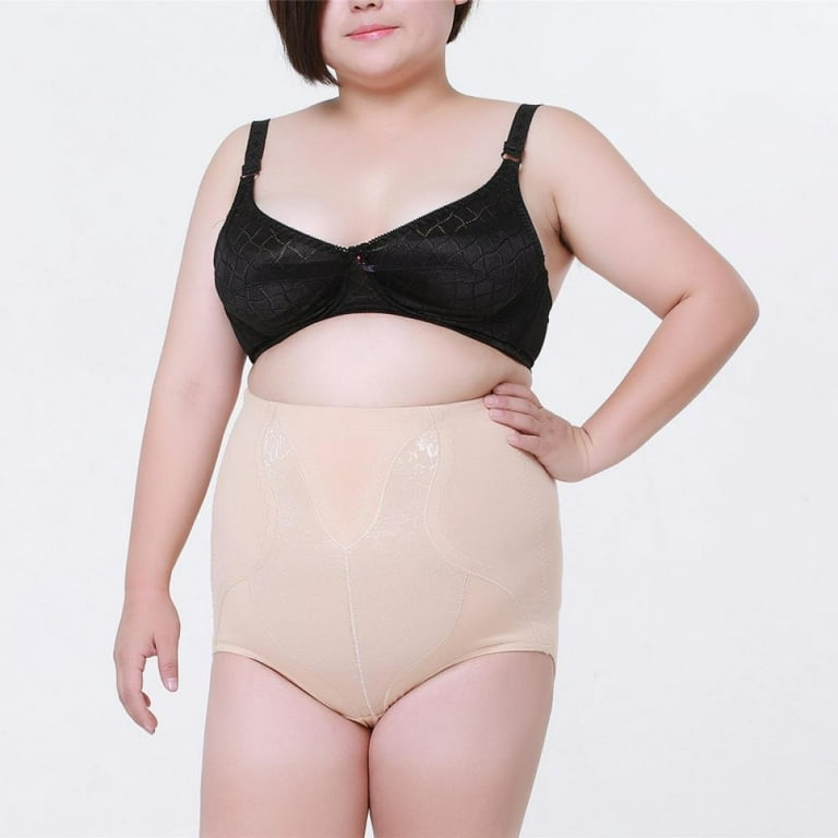 Women Plus Size Tummy Control Panties Floral Lace Body Shaper High Waist  Seamless Briefs Butt Lifter Shapewear