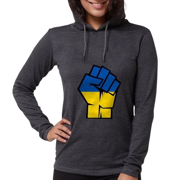 CafePress - Stand With Ukraine Long Sleeve T Shirt - Womens Hooded Shirt