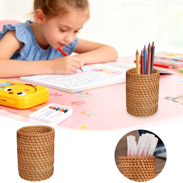 Functional Workspace Organizer for Pens and Small Items Durable Wood-Based Style Pen Cup for Desk Kitchen Living Room Home Efficiency