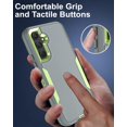thumbnail image 5 of for Samsung Galaxy S23-FE Case, and Glass Screen Protector, Dust-Proof Port Cover, Full Body Silicone Rubber Covered, Non-Slip Drop-Proof Phone Case for S23 FE 5G(2023), Green/Grey, 5 of 17