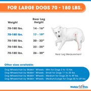 Walkin Wheels Dog Wheelchair - Vet Approved - Large Dogs 70 -180 lbs