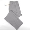 thumbnail image 5 of LWavelet Mens Linen Straight Leg Pants Elastic Waist Drawstring Summer Pants Gray M, 5 of 6