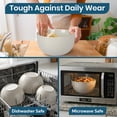 thumbnail image 4 of Gibson Elite 3-Piece Stoneware Mixing Bowl Set, 6.6", 7.9", 9.6" - Modern Stoneware Dishware, Dishwasher Safe & Microwave Safe - Space-Saving & Stackable Bowl Set for Cooking, Baking, Serving (Grey), 4 of 7