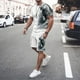 thumbnail image 5 of Nueva camiseta de manga corta + pantalón corto con estampado 3D de grafiti de animales para hombre de verano, traje deportivo informal, 5 of 5
