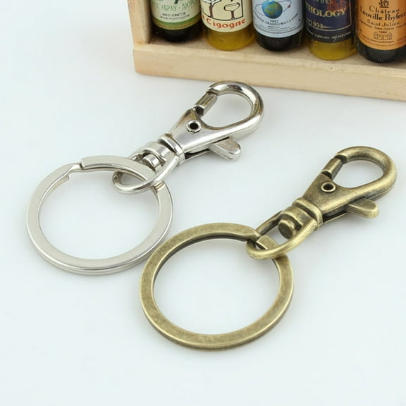 ROMANSENTIAL 2Pcs Key Chain Pendant Durable Alloy Glass Men Women Everyday Use