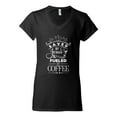 thumbnail image 2 of Wild Bobby Saved By Jesus Fueled By Coffee Inspirational/Christian Women Standard V-Neck Tee, Black, Small, 2 of 5