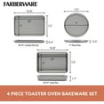thumbnail image 2 of Bakeware Steel Nonstick Toaster Oven Pan Set, 4-Piece Baking Gray, 2 of 4