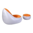 thumbnail image 4 of Inflatable Lounge With Footstool Blow Up Couch Inflatable Lounge With Foot Stool PVC Flocking Water Proof Folding Blow Up Couch Inflatable Sofa Chair For Home Camping Orange, 4 of 6