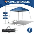 thumbnail image 2 of 2.4 x 2.4m Folding Canopy Tent, Pop Up Tent With Thumb Button, Stand Base, 3 Height Adjusters,Tents For Parties With Widened  ,Reinforces Joints, Portable Home Use Waterproof Tent, Blue, 2 of 7