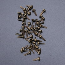 FELTECHELECTR 100Pcs Mini Brads for Paper Crafts and Scrapbooking Bronze Coffee Round Shape