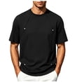 thumbnail image 2 of TKKCS Mens Fashion Short Sleeve Crew Neck T Shirts- Regular Fit Lightweight Summer Daily Wear Casual Tees Black Size 3XL, 2 of 5