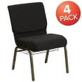 thumbnail image 4 of 4 Pk. HERCULES Series 21''W Church Chair in Black Dot Patterned Fabric with Cup Book Rack - Gold Vein Frame, 4 of 7