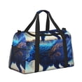 thumbnail image 2 of Fuzoiu Moonlit Blue Wolf Print Travel Duffle Bag,Carry On Tote Bags,Duffel Bag,Sport Gym Bag, Hospital Bag for Labor and Delivery, Overnight Bag,Luggage Bag, 2 of 7