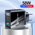 thumbnail image 3 of Cargadores de pared rápidos de 3 puertos US EU Plug 58W Cargador USB para teléfono móvil para iPhone 14 FLhrweasw Nuevo, 3 of 9
