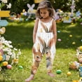 thumbnail image 6 of Toddler Baby Girl Easter Outfit Jumpsuit Spaghetti Strap Overalls Romper Bell Bottoms Pants Cute Clothes White 2-3 Years, 6 of 6