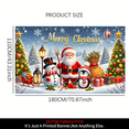 thumbnail image 3 of 1 piece, Christmas banner background decoration, 2D flat Santa, snowman and penguin pattern background wall hanging decorative banner, party supplies, indoor/outdoor party decoration, entrance passag, 3 of 6