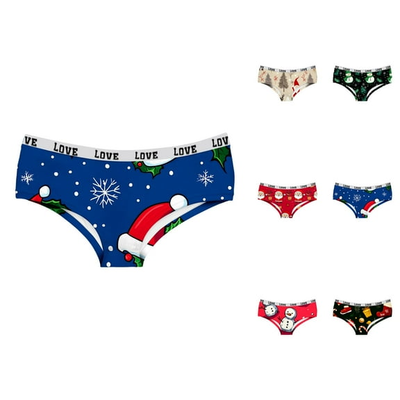 Soft Breathable Christmas Panties For Women Woman Cotton Underwear