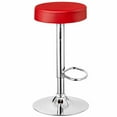 thumbnail image 5 of Gymax 4PCS Adjustable PU Leather Kitchen Counter Bar Chairs Swivel Bar Stool Red, 5 of 8