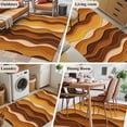 thumbnail image 6 of Abstract Washable Area Rugs 3'x5', Orange Gradient Waves Beach Lines Low Pile Throw Living Room Rug Non-Slip Sturdy Edge Binding Carpet for Indoor Entryway Bedside Kitchen, 6 of 9