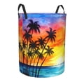 thumbnail image 2 of PHELIKA Palm Trees Silhouette At Sunset 02 Laundry Basket 65L Large Foldable Round For Dirty Clothes Toy Storage, 2 of 6