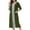 Army Green, variant on Abomasnow Womens Zipper Front Nightgown Long Sleeve Cotton Loungewear Lightweight 3/4 Sleeve Full Length Housecoat with Pockets