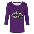thumbnail image 4 of Lpmadey Leopard Print Tops for Women Y2k Funny Graphic 3/4 Sleeve Crewneck Summer T-Shirt Plus Size Tunic Tops, 4 of 4