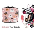 thumbnail image 6 of FORMRS Travel Makeup Bag Large Capacity Train Case Cosmetic Organizer with Adjustable Dividers, Pastel Pink Halloween, 6 of 8