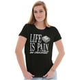 thumbnail image 3 of Funny Life is Pain Au Chocolat Womens Slim Fit Graphic Tee Brisco Brands S, 3 of 6