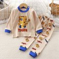 thumbnail image 2 of NOLDARES Toddler Boys Jammies 2 Piece Pajama Set Long Sleeve Crewneck Top with Elastic Waist Pants Cotton Sleepwear 6-12 Months 12-24 Months 2t 3t 4t 5t 6t 7t 8t 9t Children,Khaki,6-12 M, 2 of 4