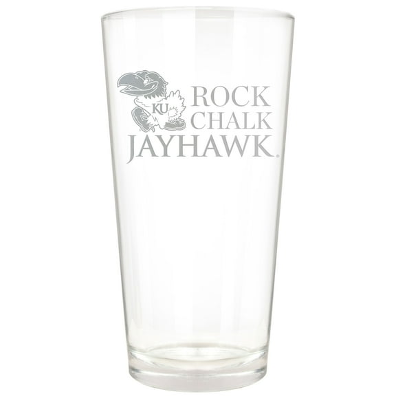 Kansas Jayhawks Etched 16oz. Rally Cry Pint Glass