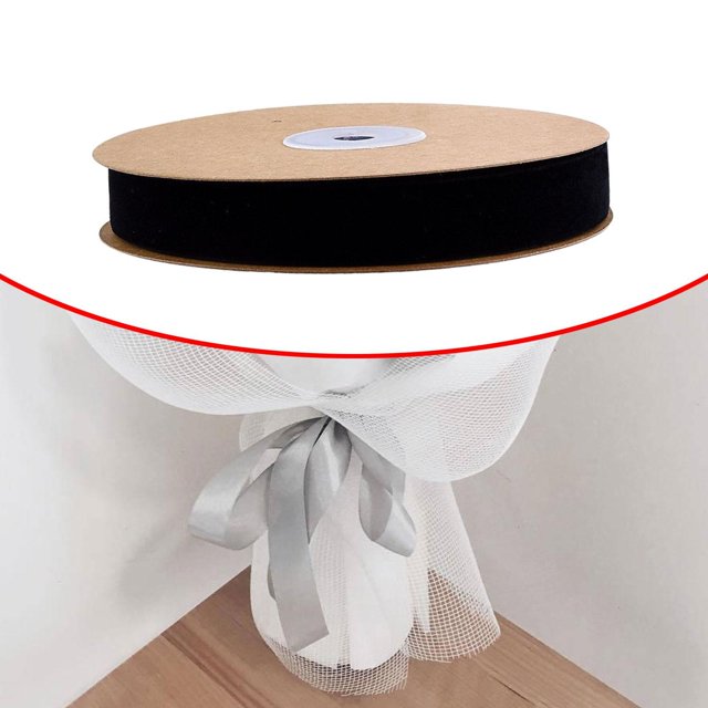 Cinta de terciopelo BLESIY decorativa Moda DIY 10 m negro