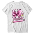 thumbnail image 4 of Xuyuer Women Graphic Print Round Neck Short Sleeve T-Shirt, Summer T-Shirt For School Season, 4 of 5