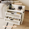 thumbnail image 4 of TROPOW Rattan Nightstand, Bedside Table, Modern Night Stand with Type-C Charging Station, 2 Drawer Storage Space, with Hook Included, Suitable for Bedroom, Office, 4 of 9