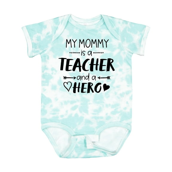 Inktastic My Mommy is a Teacher and a Hero Boys or Girls Baby Bodysuit