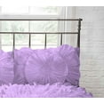 thumbnail image 5 of D.N.G. BEDDINGS 3 Piece 100% Egyptian Cotton Circle Ruffle Comforter Set, 550 GSM Filled Microfiber - Super King Size, Lilac Color - 800 Thread Count, 5 of 5