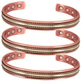 thumbnail image 1 of Pulsera terapéutica. AlignPulse 3Pzas 15-18cm 8mm 100% Cobre Texturizado Color Cobre Dorado y Plata., 1 of 2