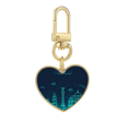thumbnail image 1 of Mexico Detailed City National Landmark Building Gold Heart Keychain Metal Keyring Holder, 1 of 3