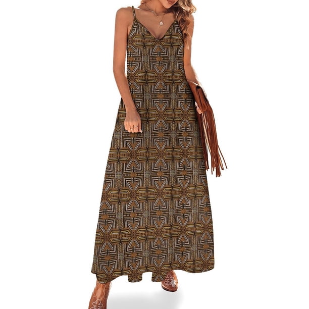 Vestido sin mangas Mudcloth, vestidos de estilo coreano para mujer