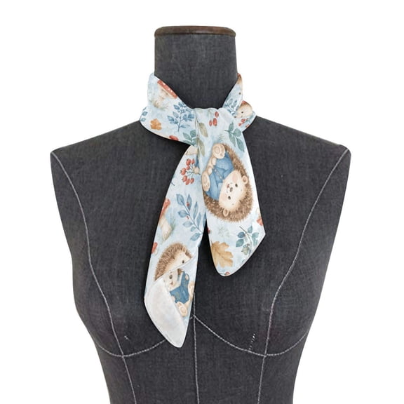 Square Scarf 24x24 Inch Cute Hedgehog Autumn Graphic Silky Satin Sun Protection Neck Scarf for Women Multi-Purpose Head Wrap Bandana for Hair Bag Decoration
