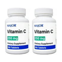 2 Pack - MAJOR Vitamin C 250 mg Ascorbic Acid Tablets, 100 Count