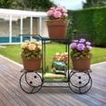 thumbnail image 2 of WBTER® Garden Cart Stand & Flower Pot Plant Holder Display Rack, 6 Tiers, Parisian Style - Perfect for Home, Garden, Patio (Black), 2 of 8
