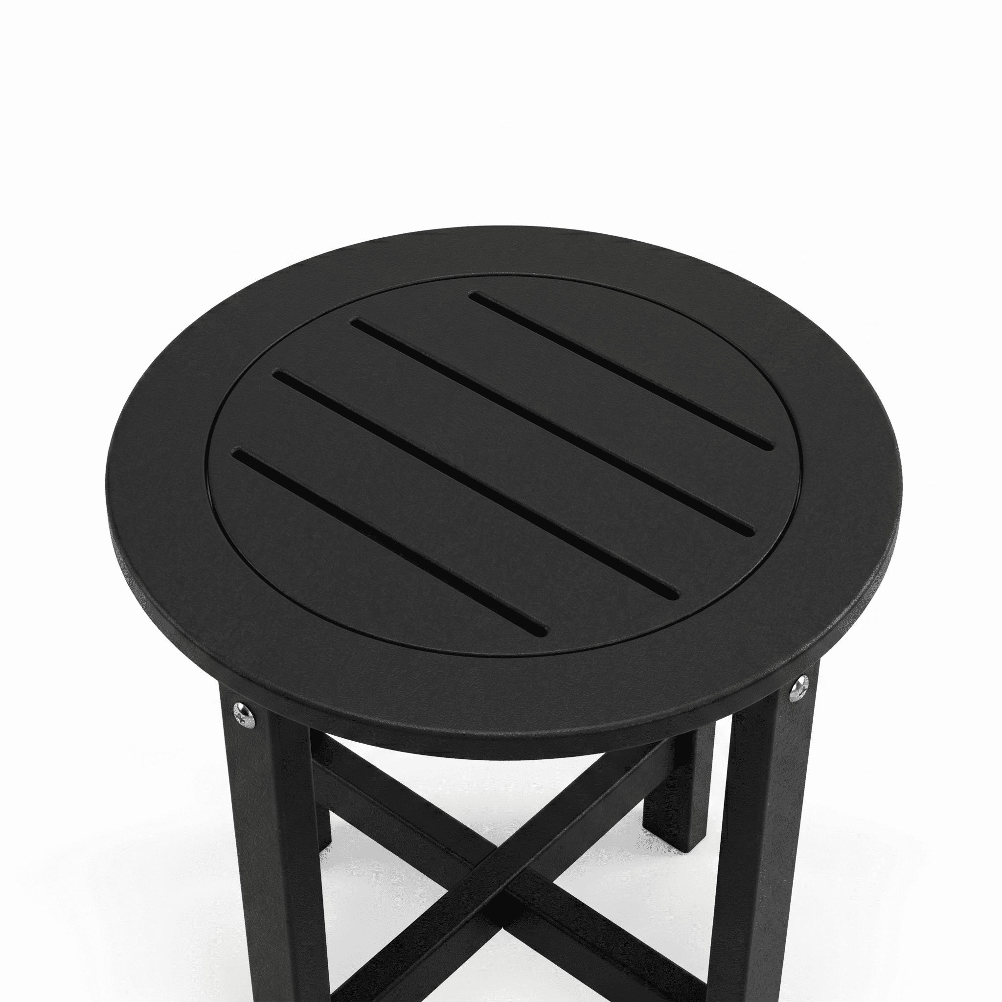 HDPE All-Weather Outdoor Side Table, 15.94×15.94×17.71 Inch Compact Patio End Table, Space-Saving Small Weatherproof Side Table for Porch Balcony Poolside
