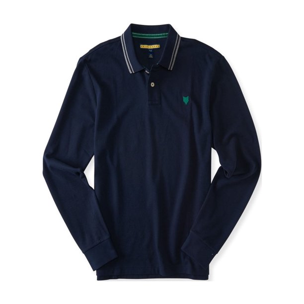 Polo Rugby Aeropostale Logo LS para hombre azul grande