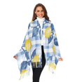 thumbnail image 3 of FORMRS Womens Scarf Winter Soft Long Big Warm Shawls Wrap Tassel Scarves, Light Blue Lemon, 3 of 9