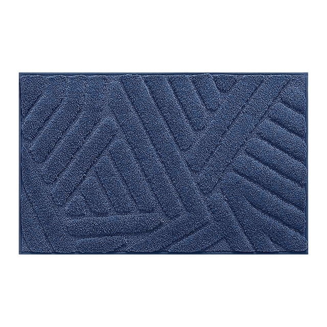 Non Slip Bath Mat for Bathroom Floor 23.62 in x 31.41 in Absorbent Flocking Polyester Shower Rug with Grippy Backing