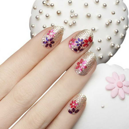 50 Sheet 3D Mix Color Floral Design Nail Art Stickers Decals Manicure Beautiful Fashion Accessories