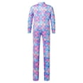 thumbnail image 2 of Doomiva Little Big Girls Mermaid Cosplay Jumpsuits 3D Fishscales Printed Mock Full Body Athletic Unitard Gymnastics Bodysuit Type F 9-10, 2 of 6